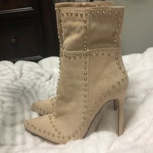Nude Studded Ankle Boot